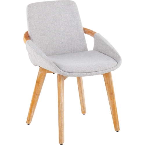 Cosmo Dining Chair in Light Grey Noise Fabric & Bamboo